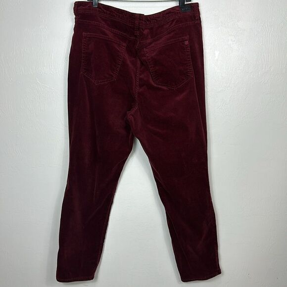 EV1 Y2K Velvet Maroon Stretchy Slim Fit Pants Jeans Size 20 - Picture 3 of 9